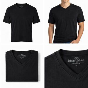 Island Eddie’s Luxury V-Neck T-Shirt | Men’s Small - XX-Large | Black